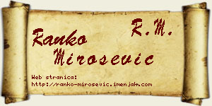 Ranko Mirošević vizit kartica